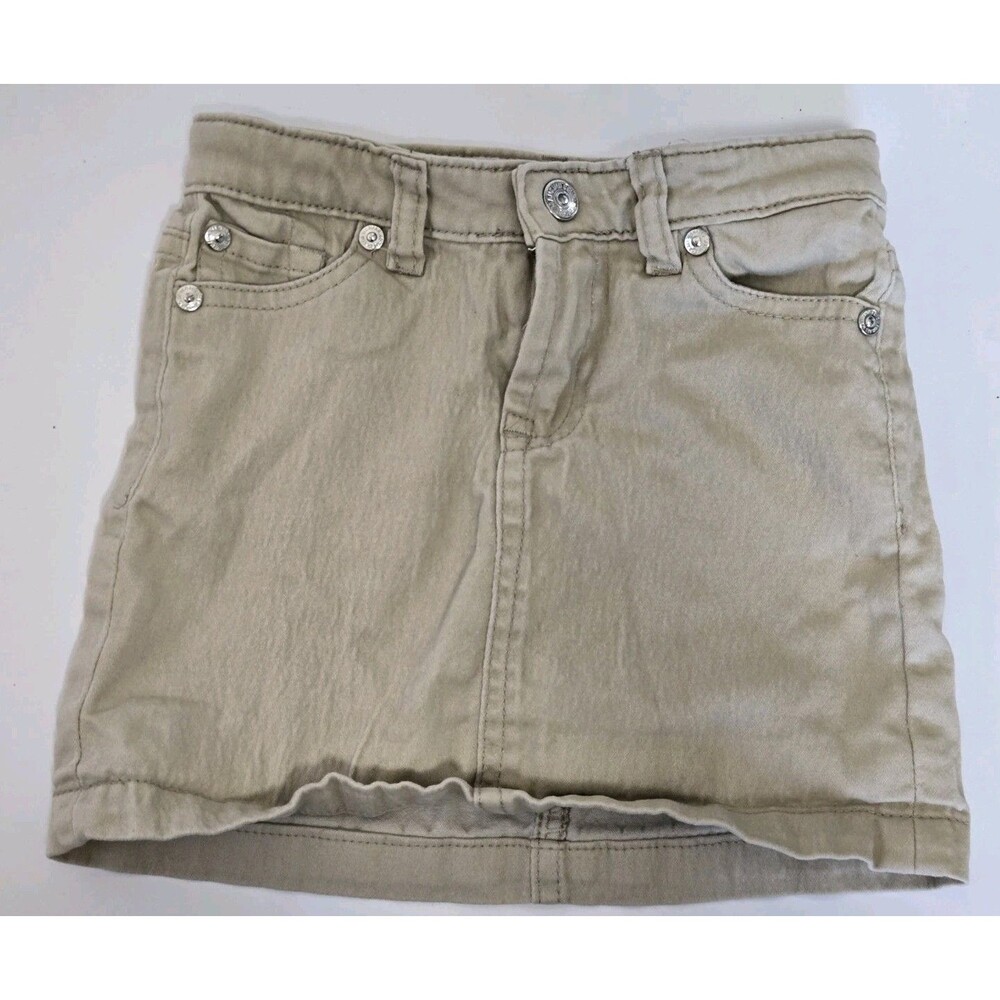 Seven For All Mankind Skirt Girls 4 Mini Stretch Beige Denim Jean